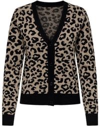 ONLY - Leopard Print V-Neck Cardigan - Lyst