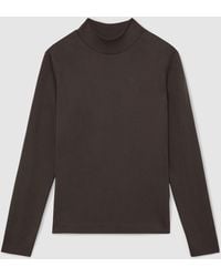 Reiss - Lyocell-Blend Funnel-Neck Top - Lyst
