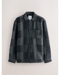 Next - Patchwork Style Check Shacket - Lyst