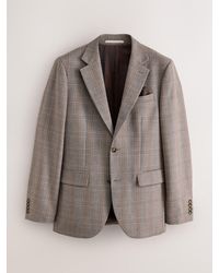 Next - Tan N. Premium Slim Fit Wool Blend Check Suit Jacket - Lyst
