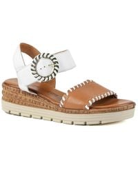 Pavers - Leather Buckle Flat Sandals - Lyst