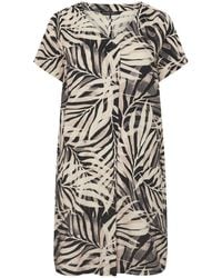 Evans - Linen Pleated Swing Dress - Lyst