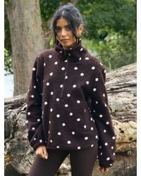 Threadbare - Polka Dot Quarter Zip Fleece Jumper - Lyst