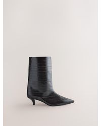 Next - Burgundy Forever Comfort Point Toe Eel Midi Boots - Lyst