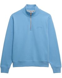 Superdry - Essential Logo Embroidered Half Zip Jumper - Lyst