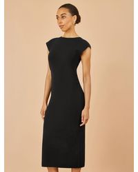 Yumi' - Knitted Ruched Midi Dress - Lyst