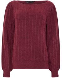 M Com - Slash Neck Ribbed Jumper - Lyst