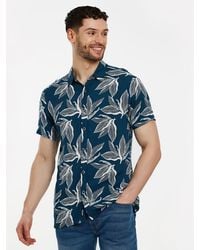 Threadbare - Leaf Print Short Sleeve Shirt - Lyst