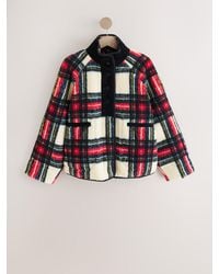 Next - Cosy Teddy Borg Woven Mix Button Through Fleece Jacket - Lyst