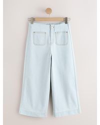 Next - Bleach Patch Pocket Cropped Wide Leg Jeans - Lyst