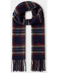 Hackett - Wool-Cashmere Branded Plaid Scarf - Lyst