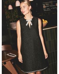 Y.A.S - Y. A.S Y. A.S Sleeveless Bow Detail Tweed Mini Dress - Lyst