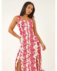 Roman - Petite Button Front Midi Dress - Lyst