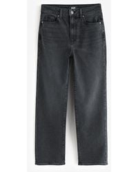PAIGE - Skyline Fog Stevie Ankle High Rise Cropped Straight Leg Jeans - Lyst