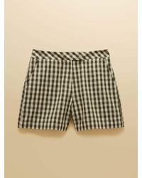 Joules - Gingham High-Waisted Tailored Shorts - Lyst