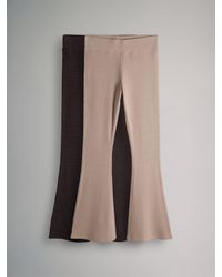 The Set - 2 Pack Soft Rib Flare Joggers Chocolate/Oat Marl - Lyst