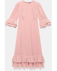 Mint Velvet - Velvet Ruffle Midi Dress - Lyst