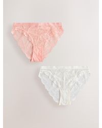 Next - High Leg Lace Knickers 2 Pack - Lyst