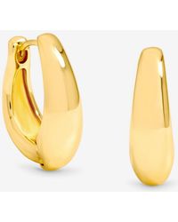 Jon Richard - Plated Polished Hoop Earrings - Lyst