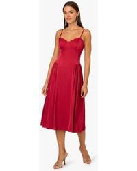 Adrianna Papell - Adrianna By Stretch Satin Dress - Lyst