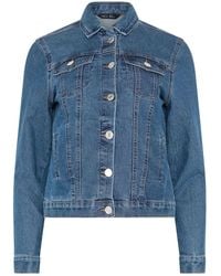 M Com - Button Detail Denim Jacket - Lyst