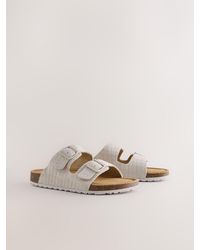 Next - Weave Embossed Suede Two Buckle Sandals - Lyst