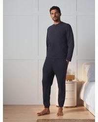 Next - Charcoal Grandad Collar Long Sleeve Waffle Pyjamas Set - Lyst