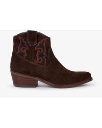 Penelope Chilvers - Cassidy Bestickte Braune Stiefel Aus Veloursledereu 39 (Uk 6) - Lyst