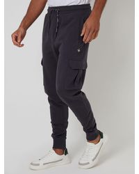 Threadbare - Dark Cotton Blend Cuffed Cargo Joggers - Lyst