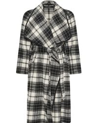 Evans - Checked Waterfall Coat - Lyst