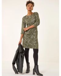 Roman - Paisley Print Pocket Shift Stretch Dress - Lyst