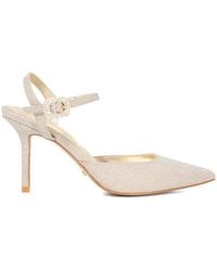 Dune - Leder Channel Y Back Offene Pumps - Lyst