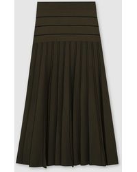 Reiss - Alice Knitted Stripe Pleated Midi Skirt - Lyst