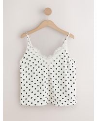 Next - Satin Lace Cami Top - Lyst