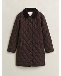 GANT - Diamond Quilted Longline Jacket - Lyst