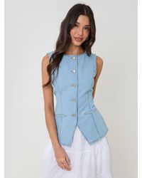 Threadbare - Denim Longline Waistcoat - Lyst