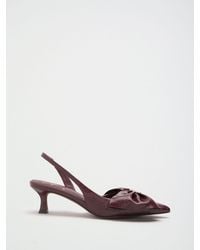 Lipsy - Faux Patent Leather Hardware Bow Detail Slingback Mid Heel Court Shoe - Lyst