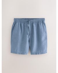 Next - Signature 100% Linen Elasticated Waist Shorts - Lyst