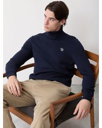 Paul Smith - Zebra Logo Roll Neck Jumper - Lyst