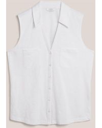 Hobbs - Anais Cotton Slub Sleeveless Slub Shirt - Lyst
