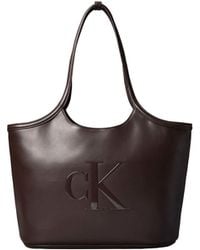 Calvin Klein - Embossed Monogram Tote Bag - Lyst