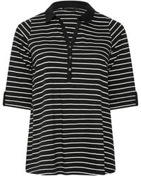 Evans - Stripe Pintuck Henley Top - Lyst