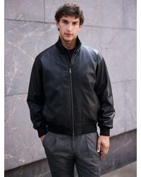 Next - Faux Leather Funnel Neck Jacket - Lyst