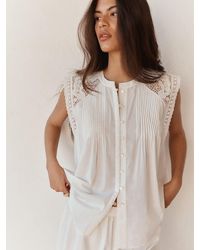 BHOEM - Romantic Broderie Lace Sleeveless Blouse - Lyst