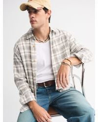 Abercrombie & Fitch - Long Sleeve Textural Flannel Button Up Shirt - Lyst