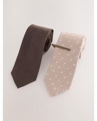 Next - Textured Linen Blend Clip Ties 2 Pack - Lyst
