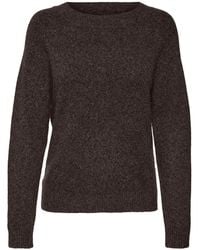 Vero Moda - Dark Round Neck Soft Touch Cosy Knitted Jumper - Lyst