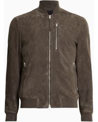 AllSaints - Allsaints Kemble Suede Bomber Jacket - Lyst