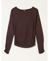 FatFace - Fatface Ruby Chocolate Ruched Long Sleeve Top - Lyst