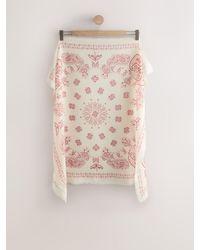 Next - Bandana Print Lightweight Wool Blend Square Scarf - Lyst